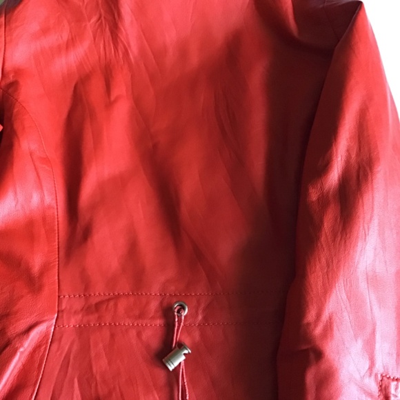 BOD & CHRISTENSEN LIGHTWEIGHT CLASSIC RED LEATHER ZIP UP JACKET IN XS - Picture 14 of 15